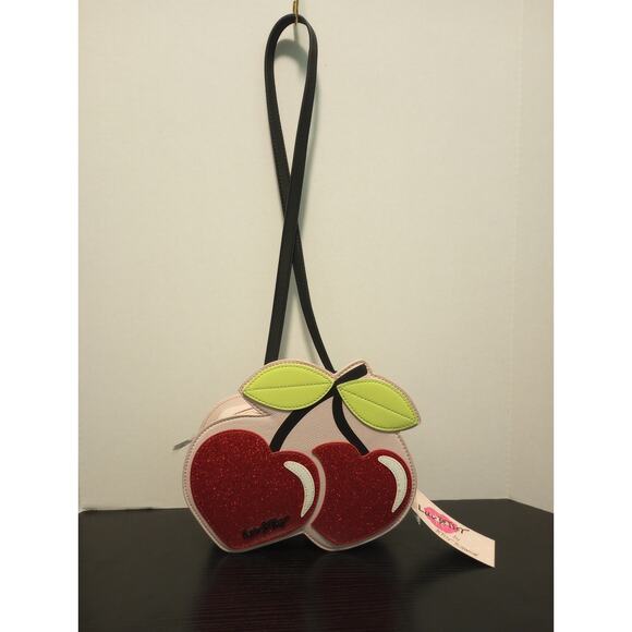 Luv Betsey by Betsey Johnson NWT Cherry Heart Pink Crossbody - Picture 1 of 6